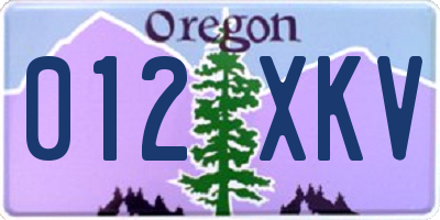 OR license plate 012XKV