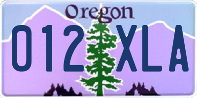 OR license plate 012XLA
