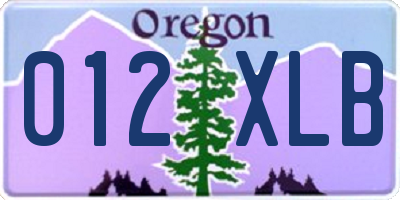 OR license plate 012XLB