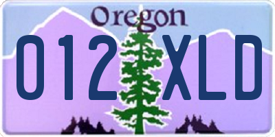 OR license plate 012XLD