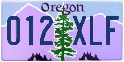 OR license plate 012XLF