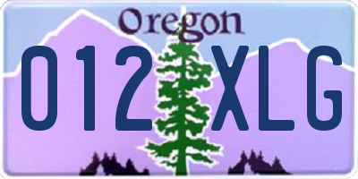 OR license plate 012XLG