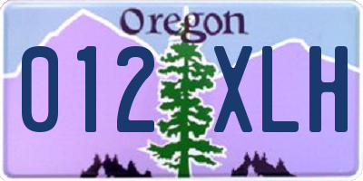 OR license plate 012XLH
