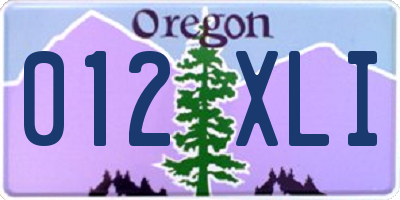 OR license plate 012XLI