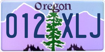 OR license plate 012XLJ
