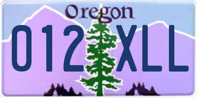 OR license plate 012XLL