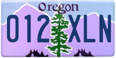 OR license plate 012XLN