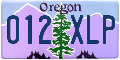 OR license plate 012XLP
