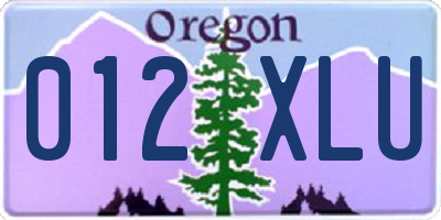 OR license plate 012XLU