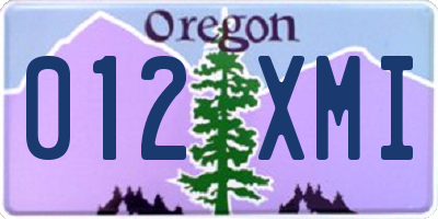 OR license plate 012XMI