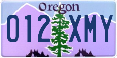 OR license plate 012XMY