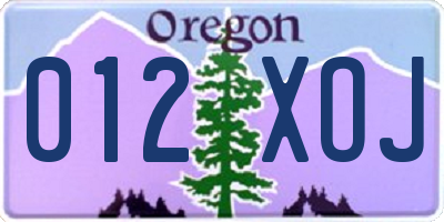 OR license plate 012XOJ