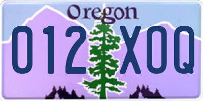 OR license plate 012XOQ