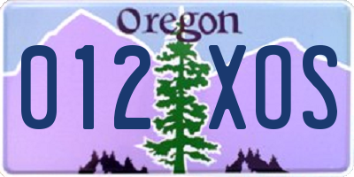 OR license plate 012XOS
