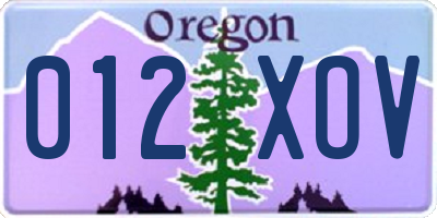 OR license plate 012XOV