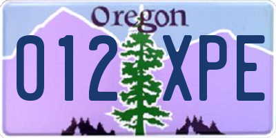 OR license plate 012XPE