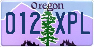 OR license plate 012XPL