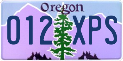 OR license plate 012XPS