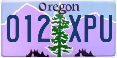 OR license plate 012XPU
