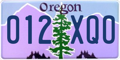 OR license plate 012XQO