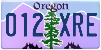 OR license plate 012XRE