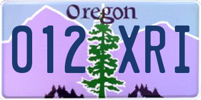 OR license plate 012XRI