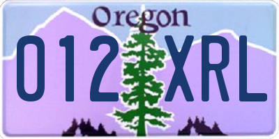 OR license plate 012XRL
