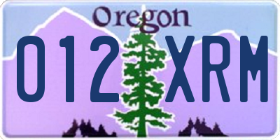 OR license plate 012XRM