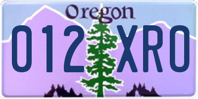 OR license plate 012XRO