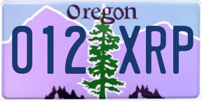 OR license plate 012XRP