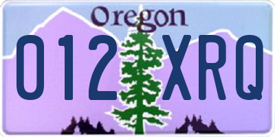 OR license plate 012XRQ