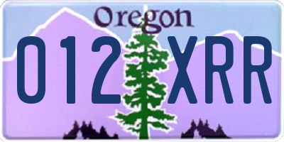 OR license plate 012XRR