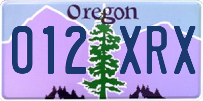 OR license plate 012XRX