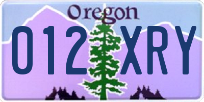 OR license plate 012XRY