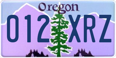 OR license plate 012XRZ