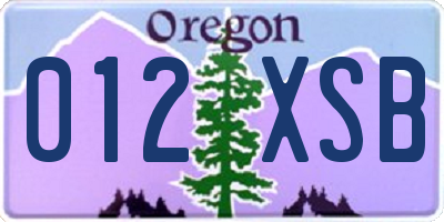 OR license plate 012XSB