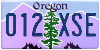 OR license plate 012XSE