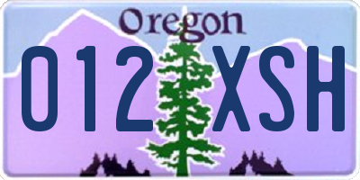 OR license plate 012XSH