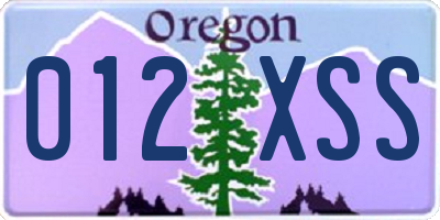 OR license plate 012XSS