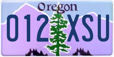 OR license plate 012XSU