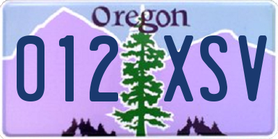 OR license plate 012XSV