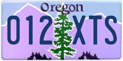 OR license plate 012XTS