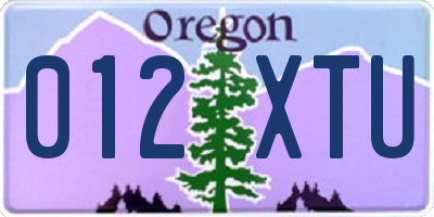 OR license plate 012XTU