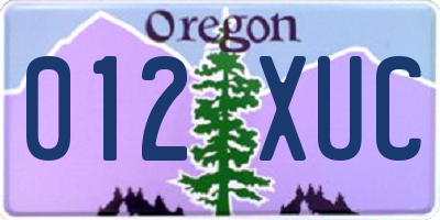 OR license plate 012XUC