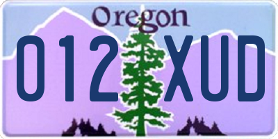 OR license plate 012XUD