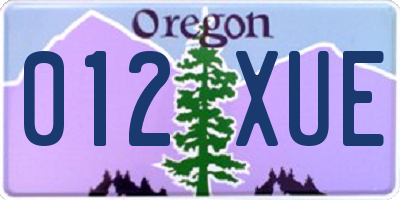 OR license plate 012XUE