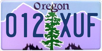 OR license plate 012XUF