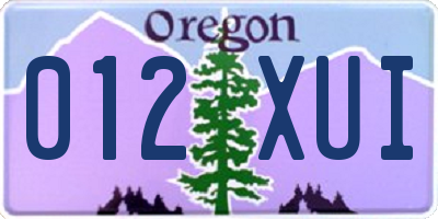 OR license plate 012XUI