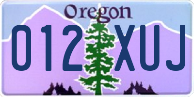 OR license plate 012XUJ