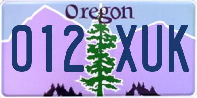 OR license plate 012XUK